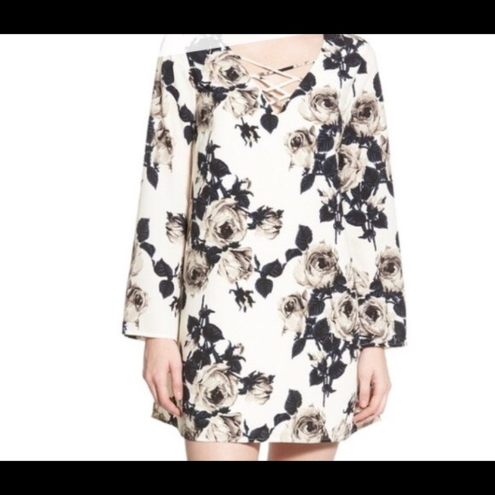 black and white floral dress